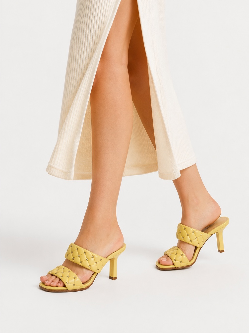 Michael Kors Quilted Studded Herl Mule Sandal Size 7